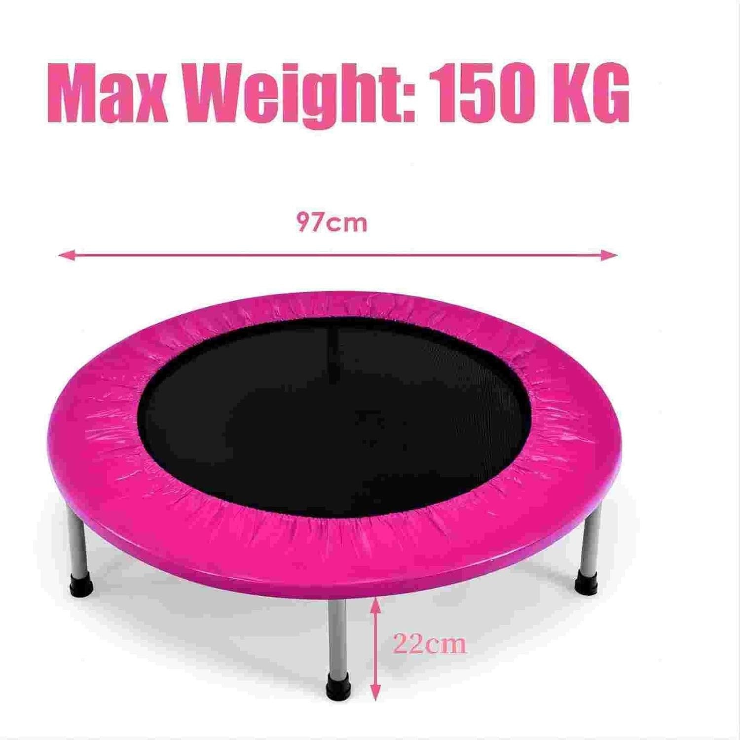 38'' Mini Trampoline Foldable Fitness Rebounder Indoor Outdoor Pink