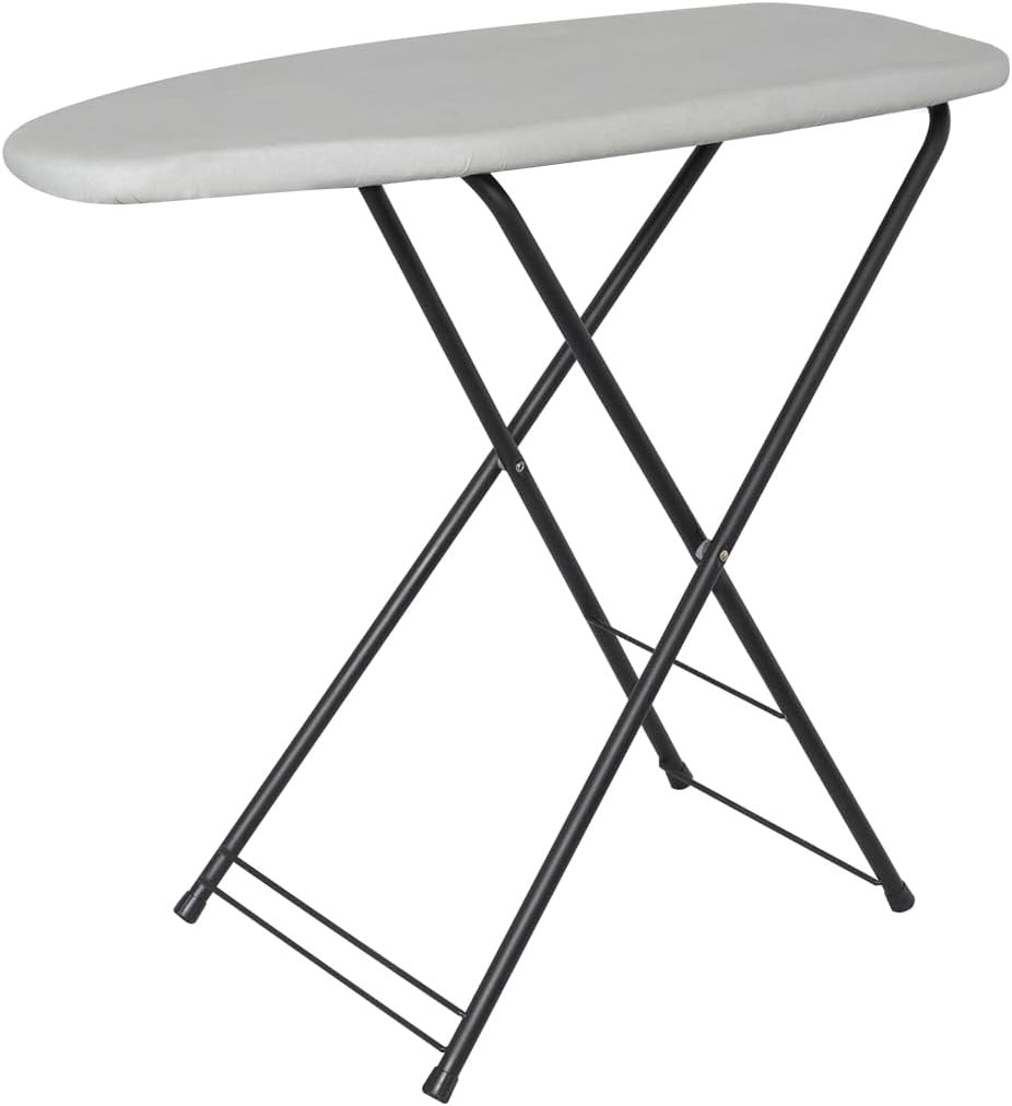 Compact Ironing Board Foldable Space Saving Lightweight with Light Grey Cover