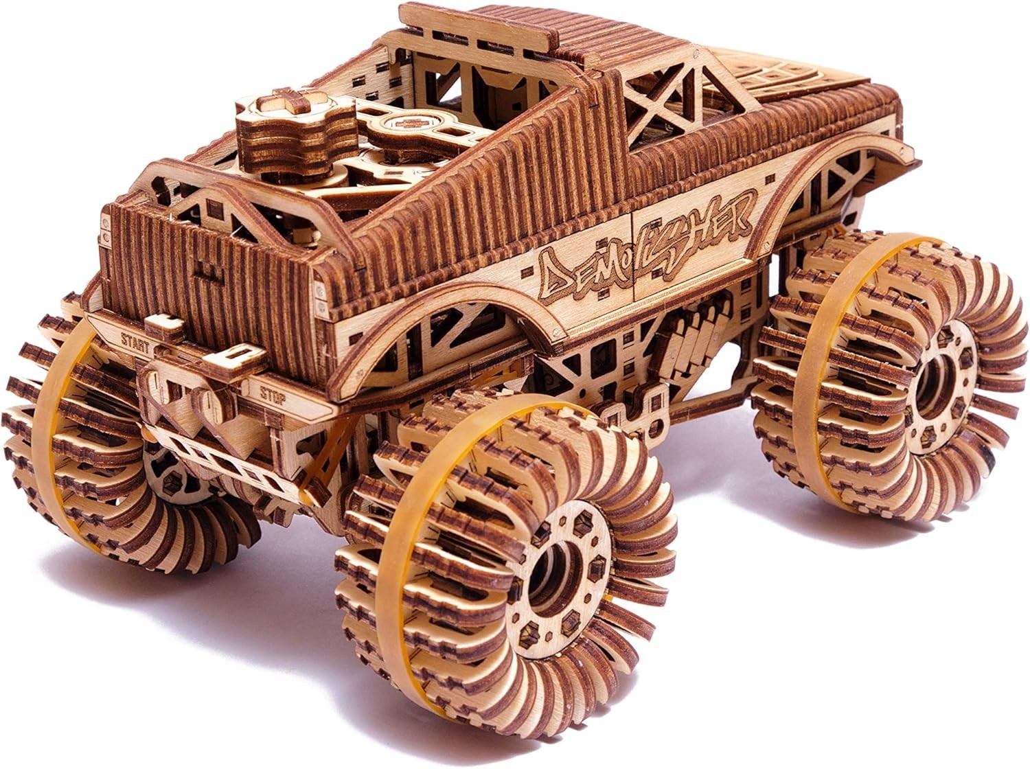 556pc Monster Truck 3D Wooden Puzzle Mechanical DIY Model Kit Build