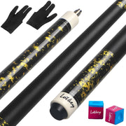 58in Maple Pool Cue 13mm Tip 19oz Linen Grip Set w Gloves Chalk