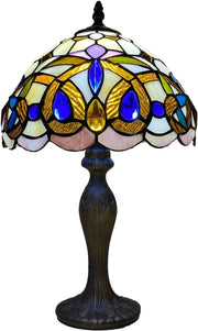 Tiffany Style Table Lamp Stained Glass Antique Design 42cm E27