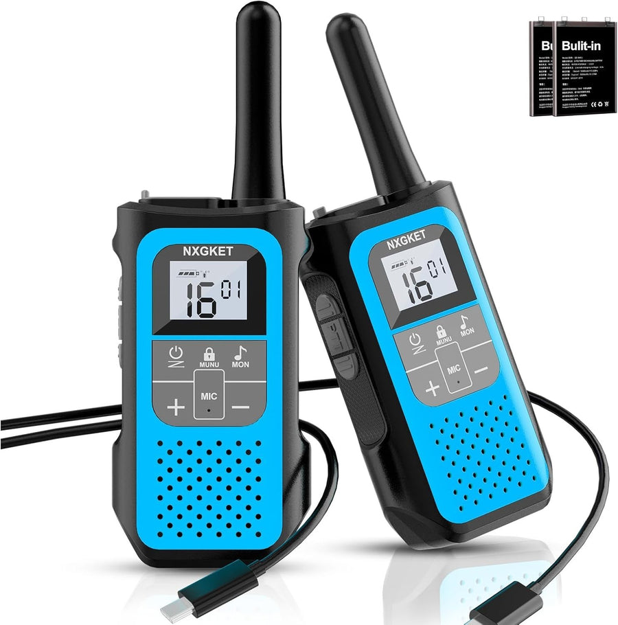 Rechargeable Walkie Talkies 2 Pack Long Range 5KM VOX 16 Channel Radio