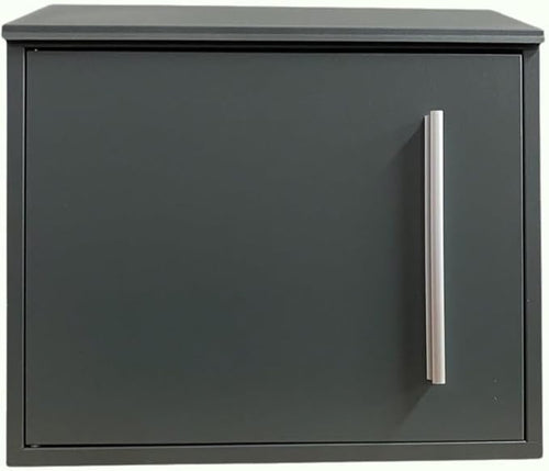 Lockable Wall Mounted Post Box Grey Waterproof Mailbox Secure Letter Holder
