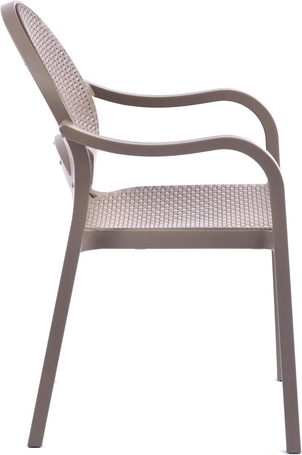 Rattan Effect Garden Armchair Outdoor Patio Chair Stackable Polypropylene