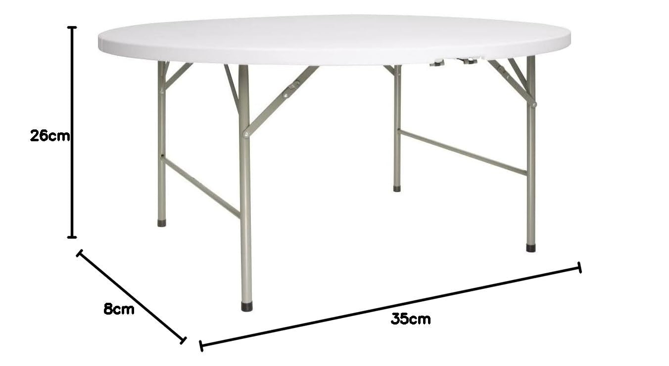 5ft Round Folding Table Heavy-Duty Outdoor Indoor Commercial Catering