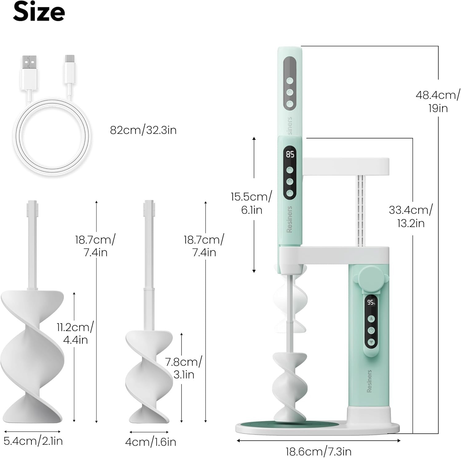 Electric Resin Mixer with Stand Hands Free Epoxy Silicone Paint Mixing