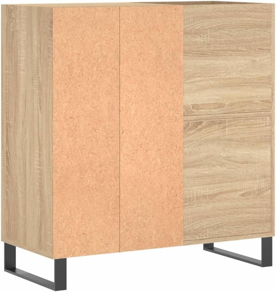 Modern Sonoma Oak Vinyl Record Cabinet – Sturdy Storage & Display Unit
