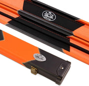 Orange Hard Cue Case Snooker Pool 2 Piece Centre Joint Deluxe