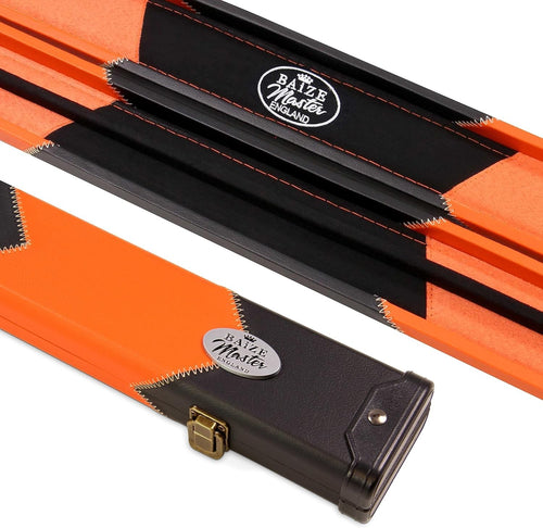 Orange Hard Cue Case Snooker Pool 2 Piece Centre Joint Deluxe