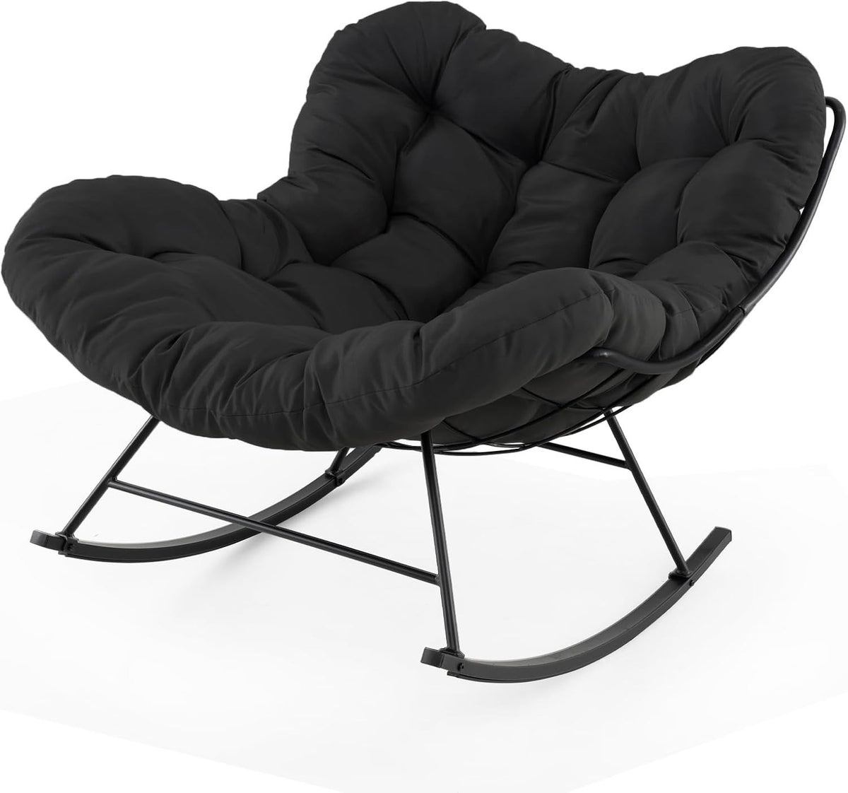Oversized Egg Rocking Chair Outdoor Indoor Thick Cushion Comfy Seat