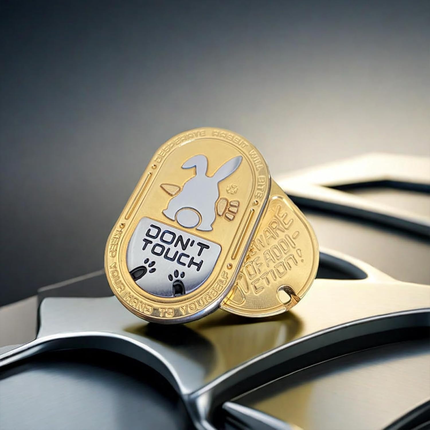 Gold Metal Rabbit Fidget Slider EDC Stress Relief Clicker