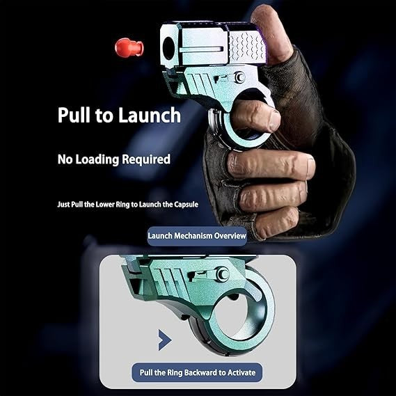 Alloy Finger Fidget Ring Launcher Pop Action Stress Focus EDC