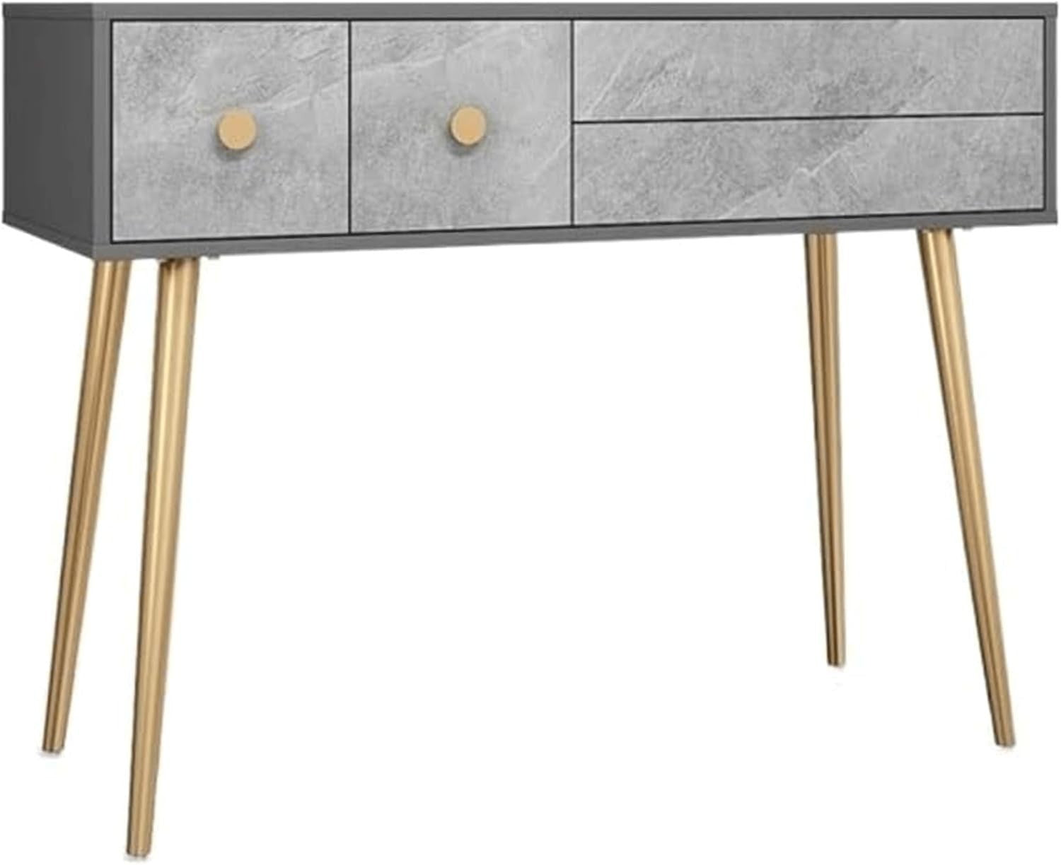 Vanity Makeup Dressing Table Set w/ Lighted Mirror & Stool 4-Drawer Modern