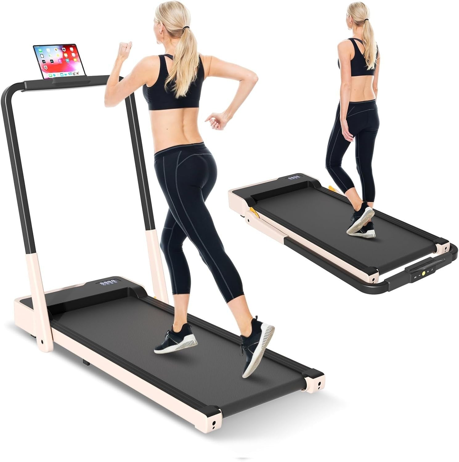 Foldable Home Treadmill 2.5HP LED Display Remote Quiet Walking Running