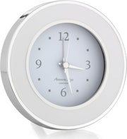 Silent Sweep Battery Alarm Clock Compact Bedside Home Office Decor