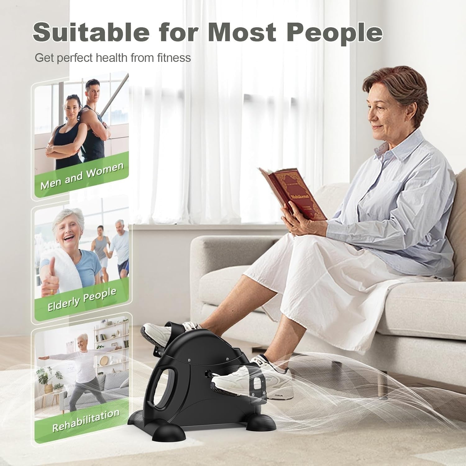 Compact Desk Pedal Trainer Magnetic Resistance LCD Arm Leg
