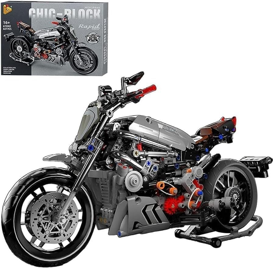 827 PCS Technic Motorcycle Model Building Kit - Realistic & Collectible