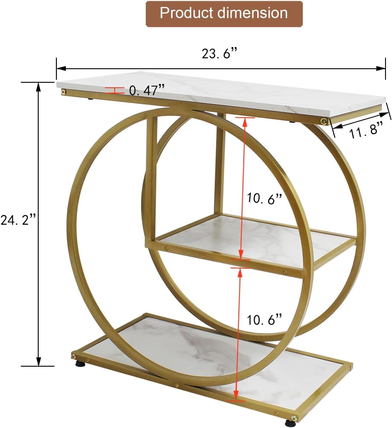 3-Tier Gold Side Table with Storage Shelves, Compact Modern Sofa End Table