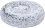 Plush Donut Dog Bed 76cm Faux Fur Washable Calming