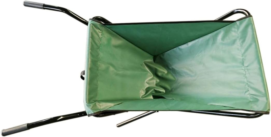 176kg 1-Wheel Foldable Garden Wheelbarrow & Green Metal Frame Heavy Duty Barrow
