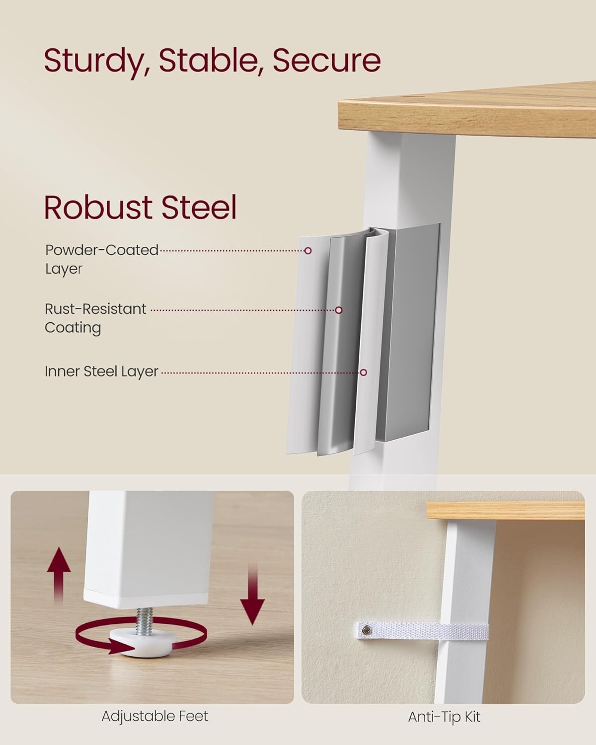 5-Tier Natural Oak & White Corner Shelf Modern Ladder Display Unit for Home