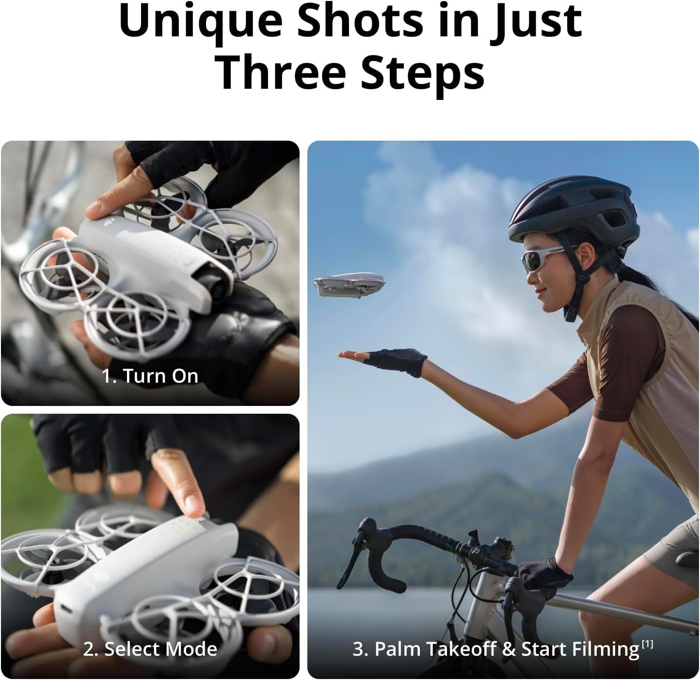 DJI Neo Fly More Mini Drone 4K UHD Camera, 3 Batteries, RC-N3, Palm Takeoff