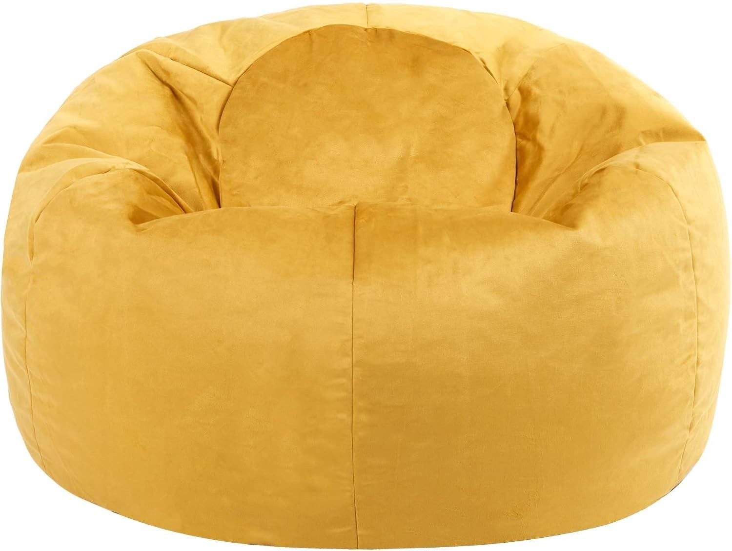 Large Velvet Bean Bag Chair Ochre Yellow Adult Seat Lounge Sofa Indoor