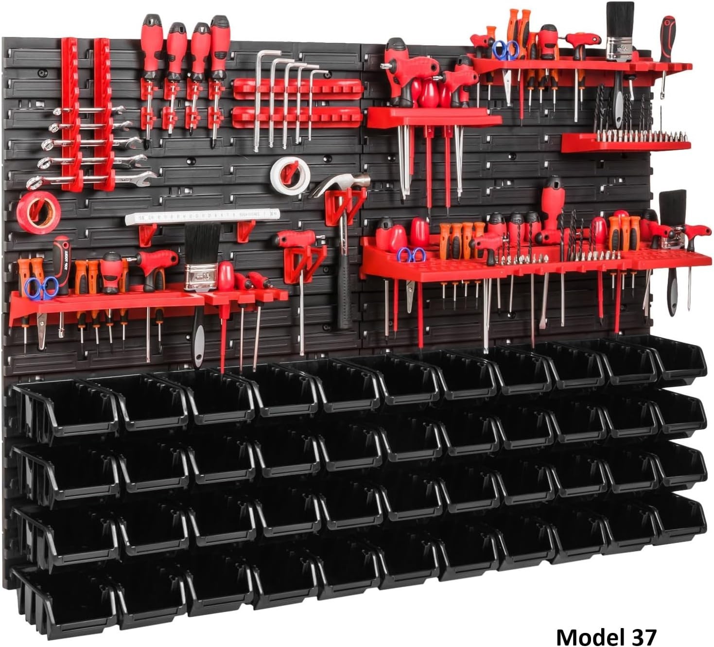 Wall Mounted Garage Tool Organizer Pegboard Storage Bin Rack