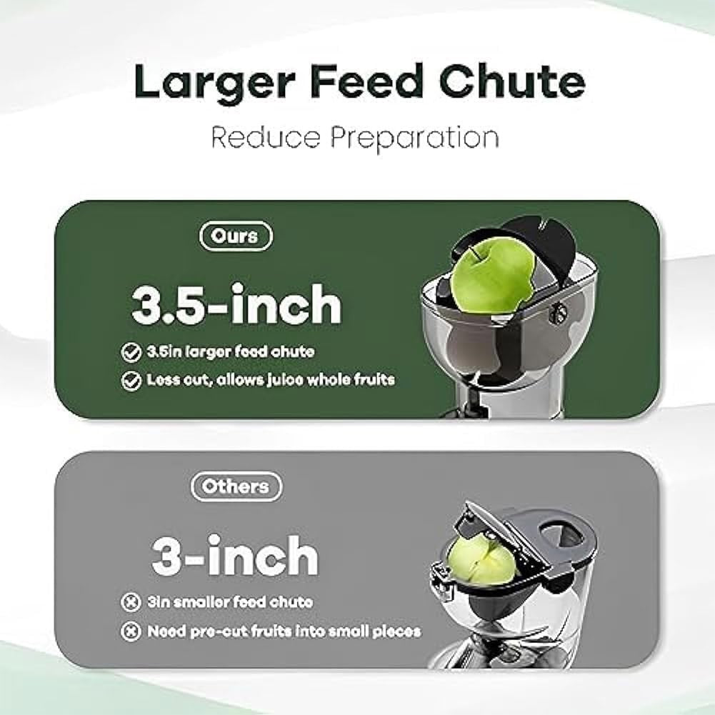Cold Press Juicer 88mm Feed Chute Slow Masticating Anti Drip Quiet 150W