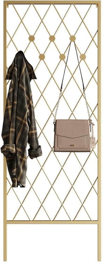 Modern Gold Metal Garment Rack | Corner Coat & Hat Stand for Entryway
