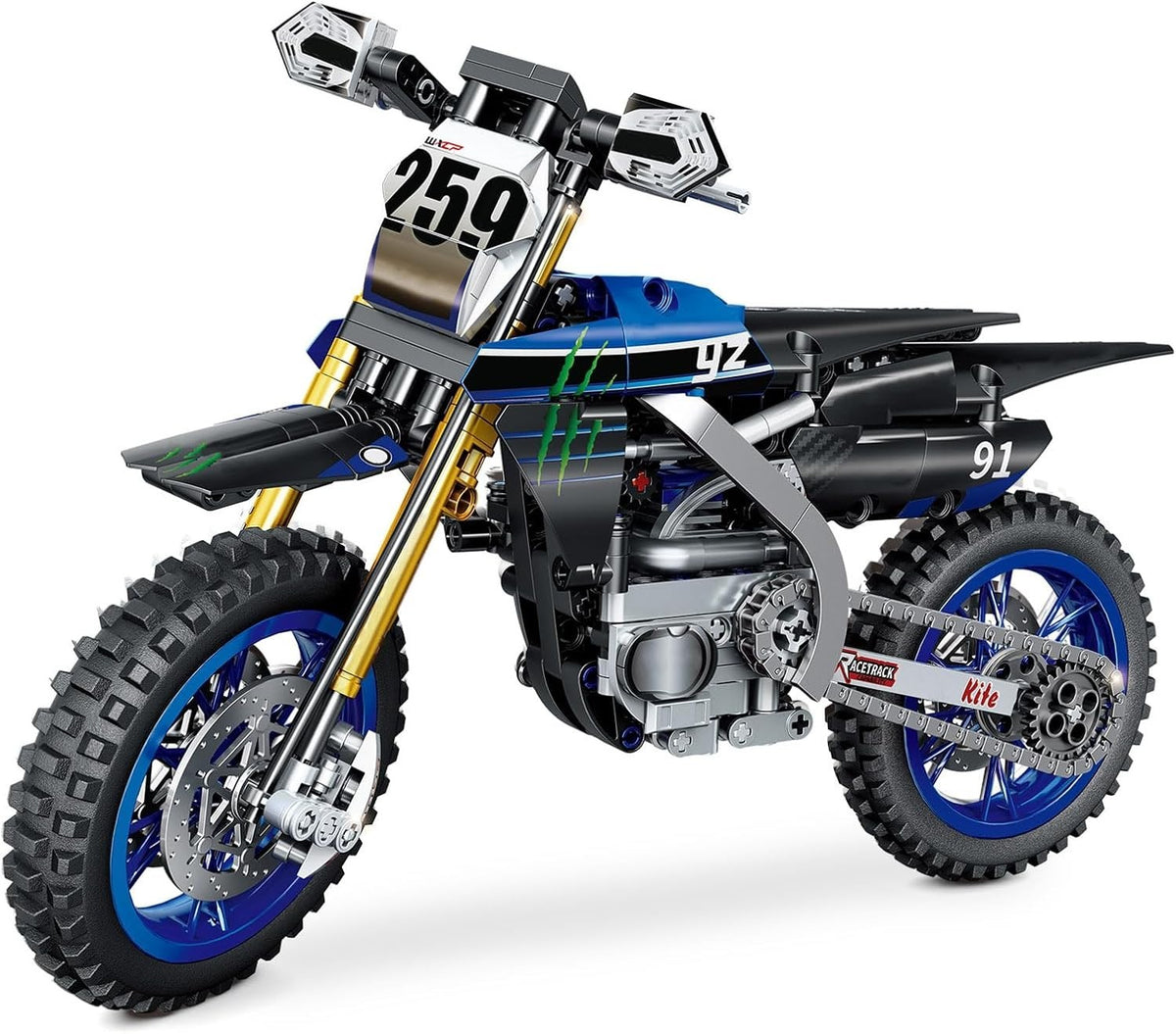 506 PCS Off-Road Dirt Bike Building Kit - Realistic 1:8 Scale Model Toy