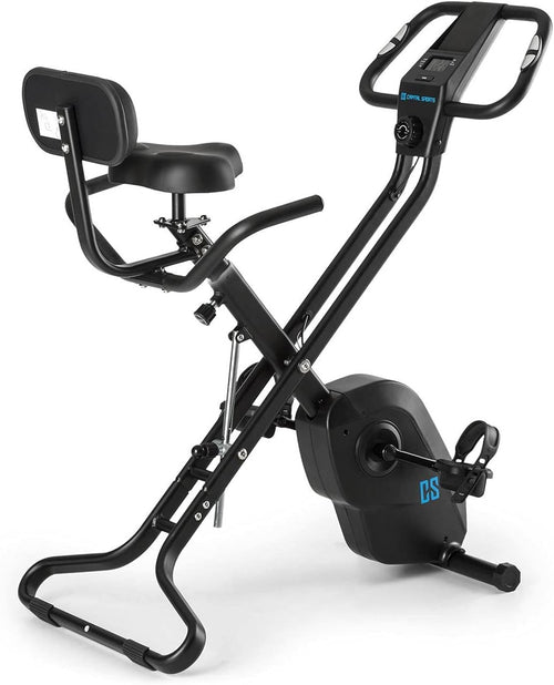 Foldable Exercise Bike w/ LCD Monitor, 8 Resistance Levels & Adjustable Seat