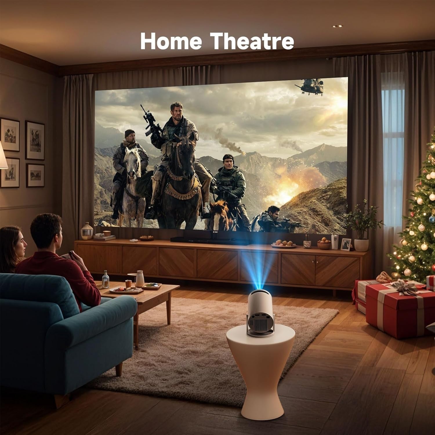 4K Mini Projector 1080P WiFi 6 Bluetooth 5.4 Android Portable
