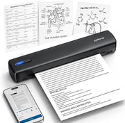 Black Portable A4 Wireless Thermal Printer Bluetooth Inkless Travel Office