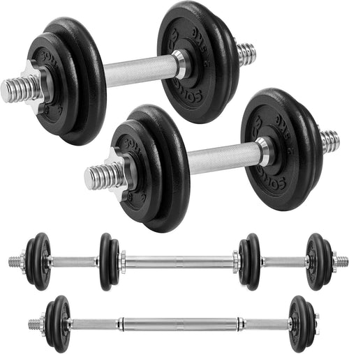20kg Adjustable Cast Iron Dumbbells Barbell Spinlock Home Gym Set
