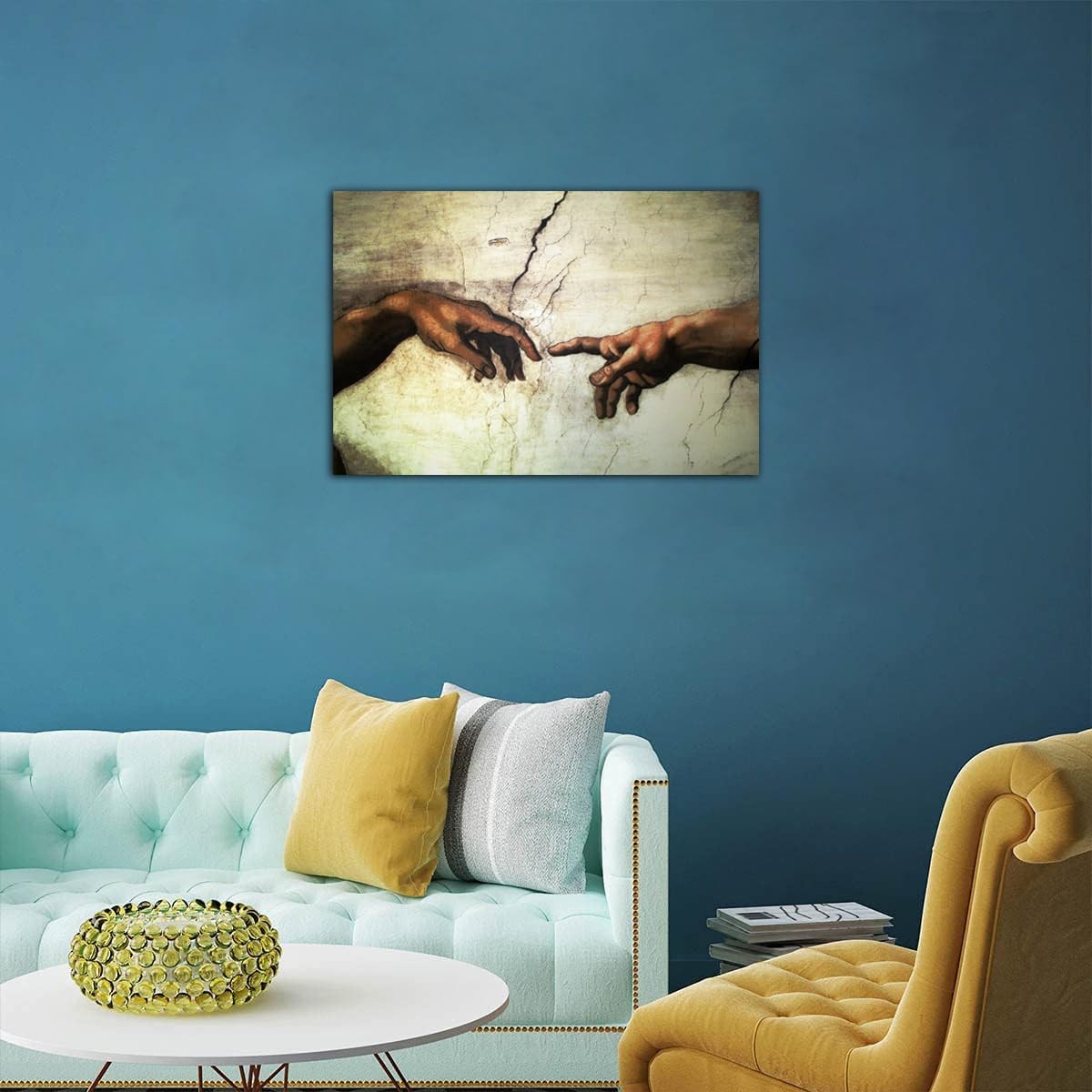 Creation of Adam Canvas Wall Art 40x60cm Framed
