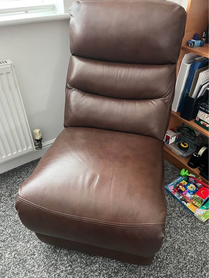 Chocolate Brown Modular Leather Corner Sofa (PTP)