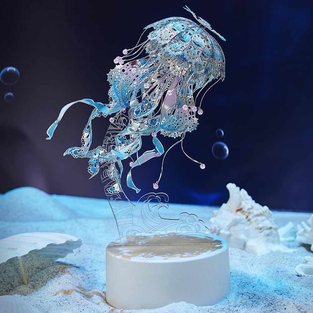 3D Metal Jellyfish Puzzle Kit Adult DIY Ocean Decor Model Gift Craft