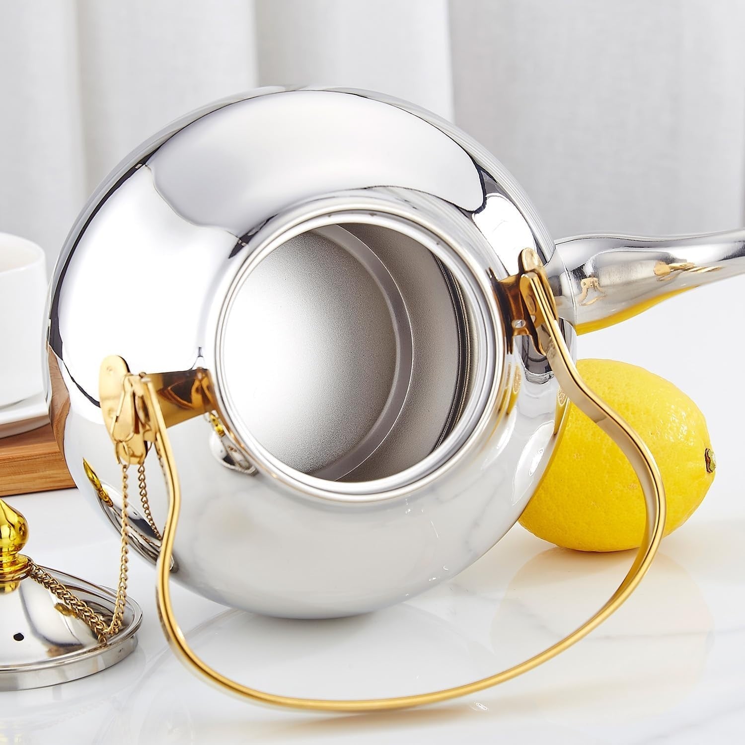 Stainless Steel Teapot 1.5L Tea Pot Infuser Induction Stovetop