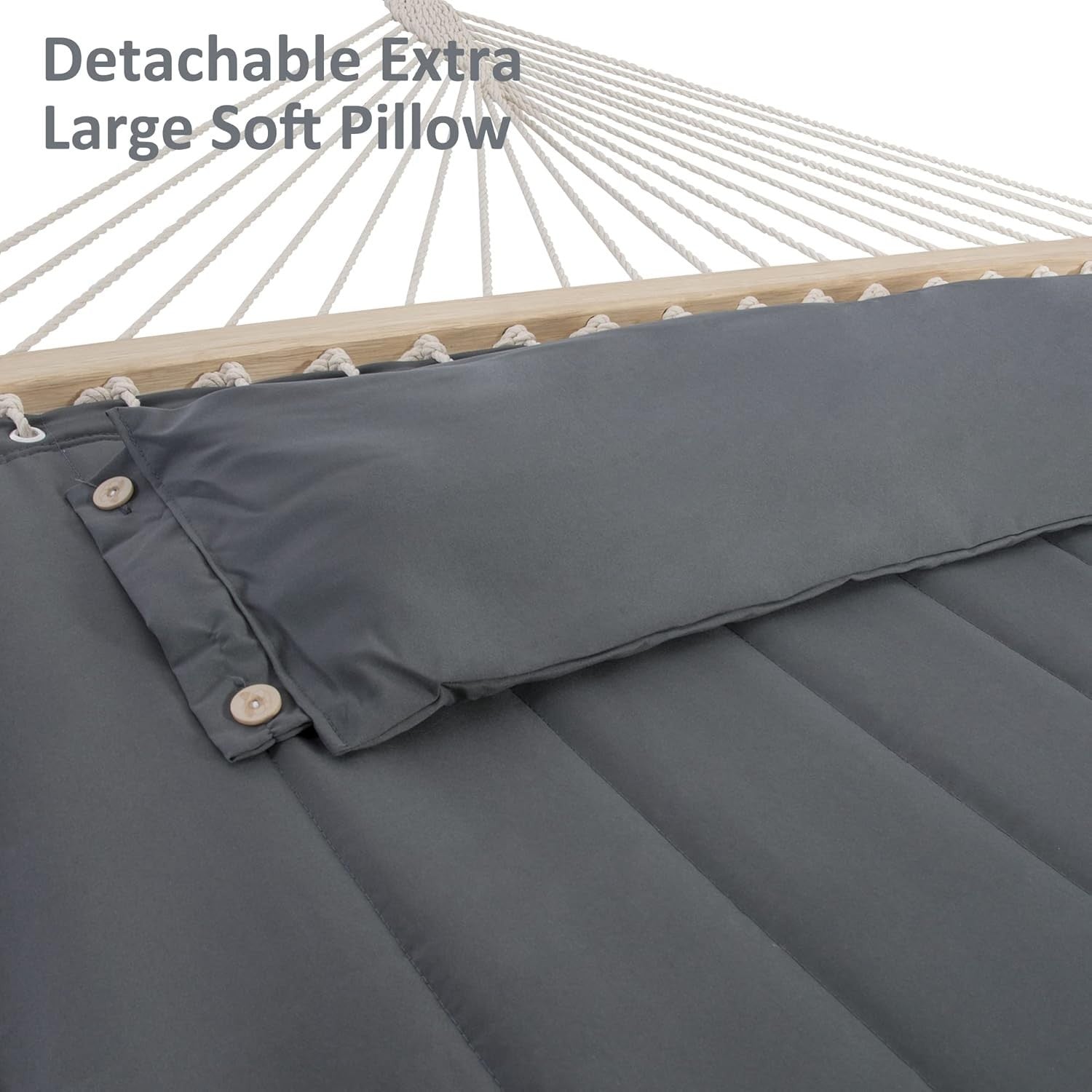 2 Person Quilted Hammock with Stand – 204kg Capacity – Portable Outdoor Bed