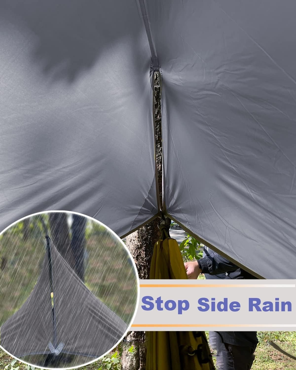 Camping Hammock with Rain Fly & Net | Double Portable Outdoor Hiking Bed