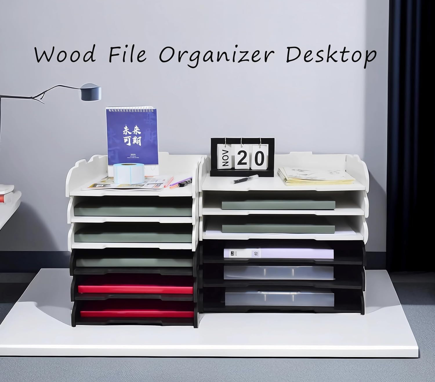 A3 3-Tier Stackable Desk Organizer | Desktop File Tray for Office & School