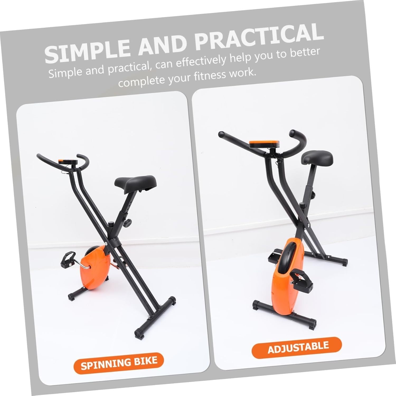 Compact Folding Exercise Bike for Home Fitness, Stable Indoor Cycling Trainer