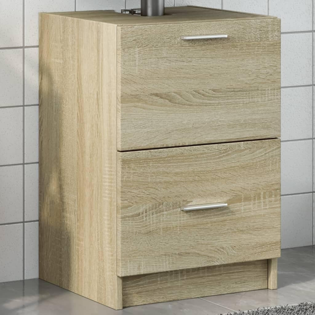 Sonoma Oak Bathroom Sink Cabinet 40x37x59cm Modern Under Sink Storage Unit