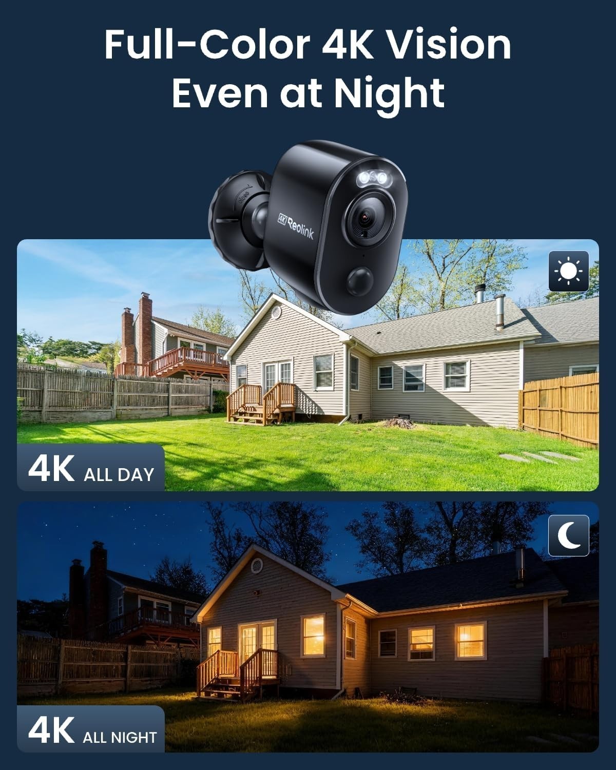 4K Solar Security Camera Wireless Color Night Vision Alexa CCTV