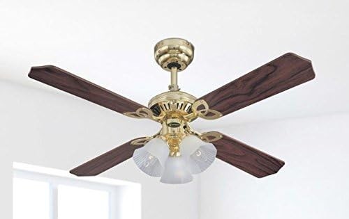 Westinghouse 105cm Princess Trio Ceiling Fan with Light, Oak/Rattan Blades