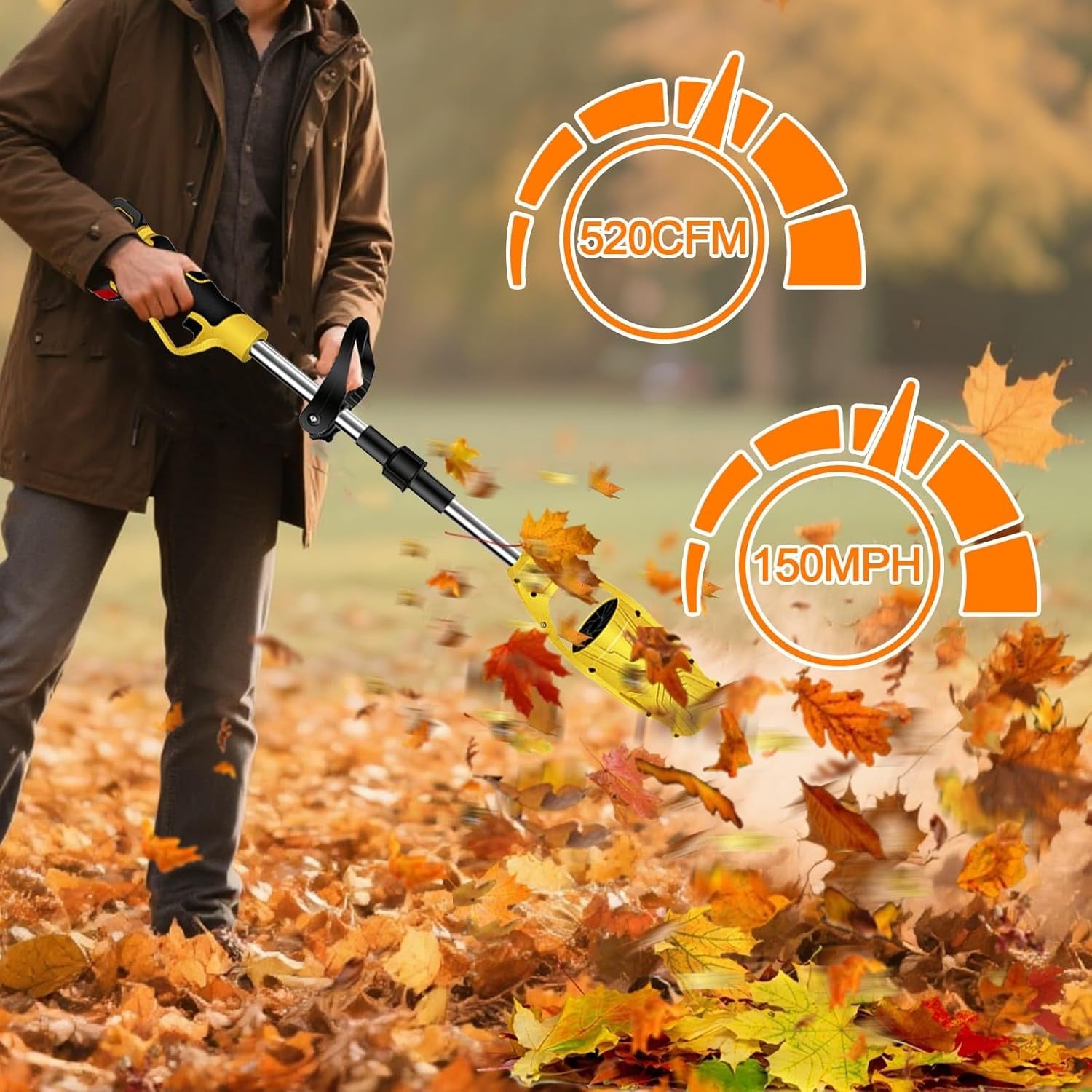 Cordless Leaf Blower 21V Dual Battery Lightweight Electric Garden