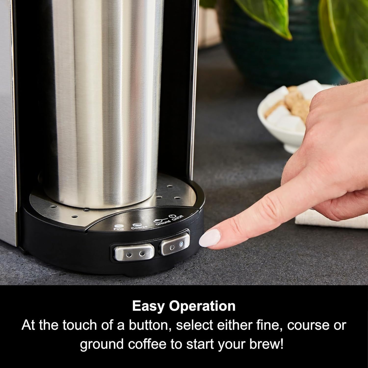 Single Cup Bean-to-Cup Coffee Maker with Grinder + Travel Mug | Fast Brew 900W