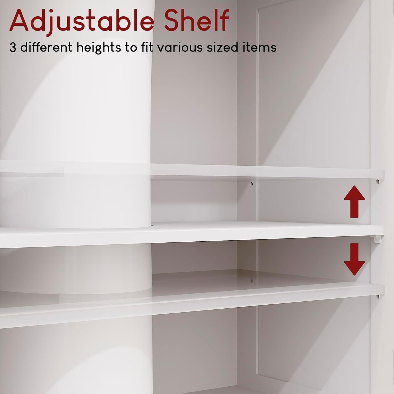 White Under Sink Bathroom Cabinet with 2 Doors & Space-Saving Shelf 60x30x60cm