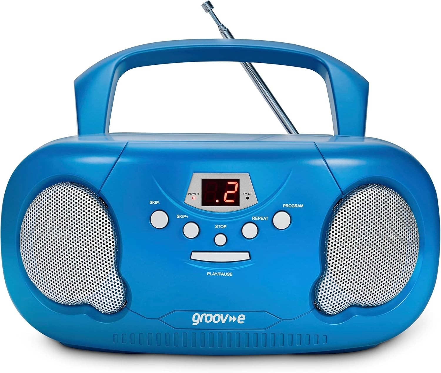 Portable Kids Boombox CD Player with Radio, Story CD & Aux – Blue